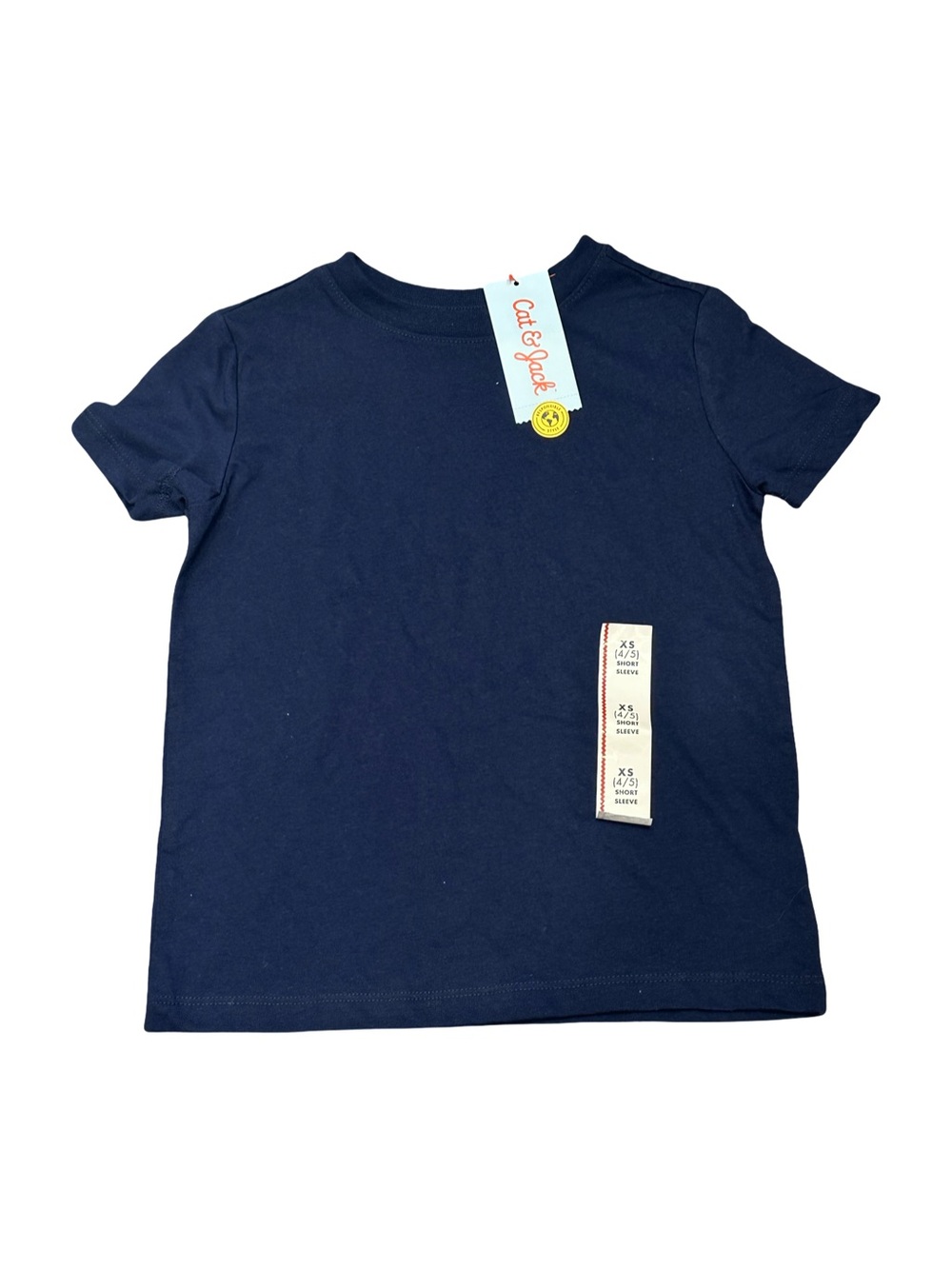 NWT Cat & Jack Size XS Navy Blue Short-Sleeve Kids Tee